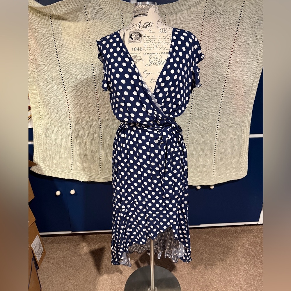 Women’s navy blue and white Polka Dot Dress